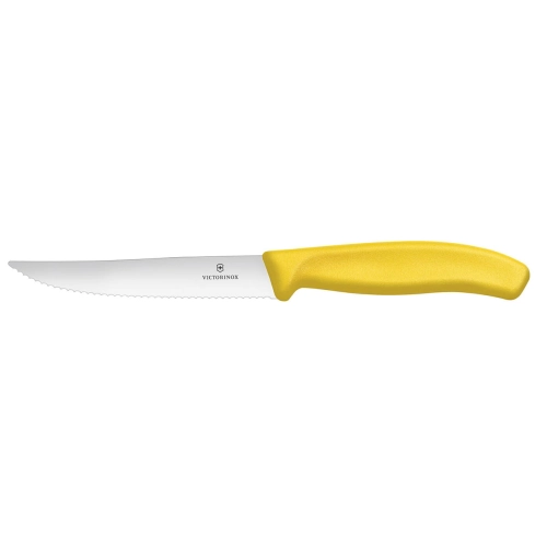 Nóż do Steków i Pizzy | Ząbkowany | Ostry Czubek | Victorinox Swiss Classic | 12cm | Żółty